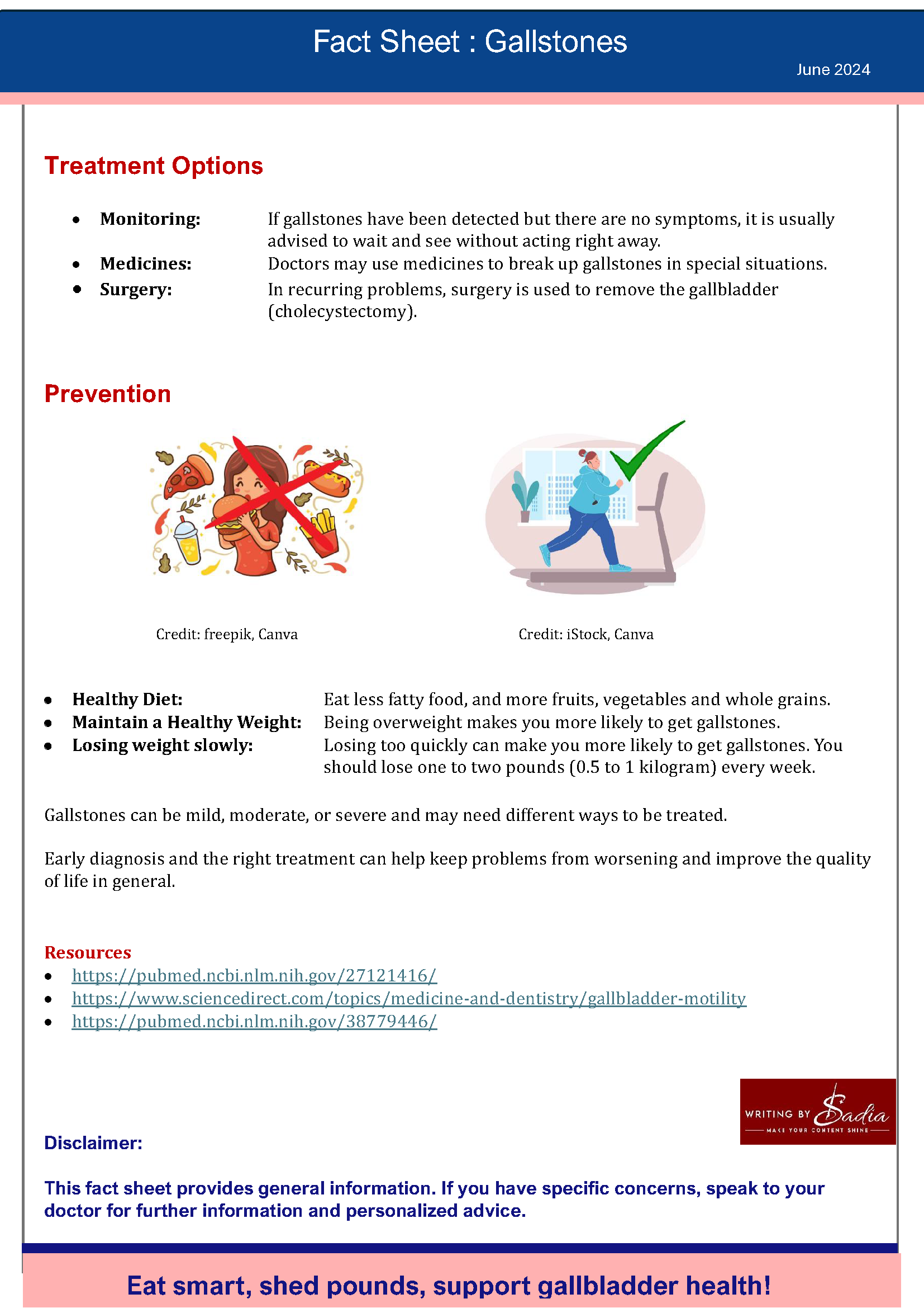 A fact sheet about gallstones -Patient Education Material-2