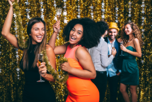 New Year's Eve Party 2024,mend women enjoying and dancing