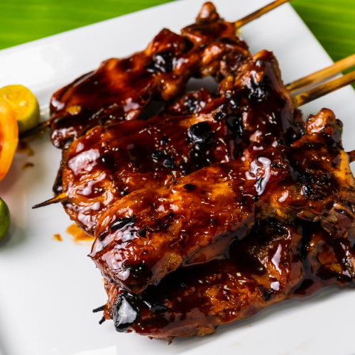 Pork Barbecue on White Plate